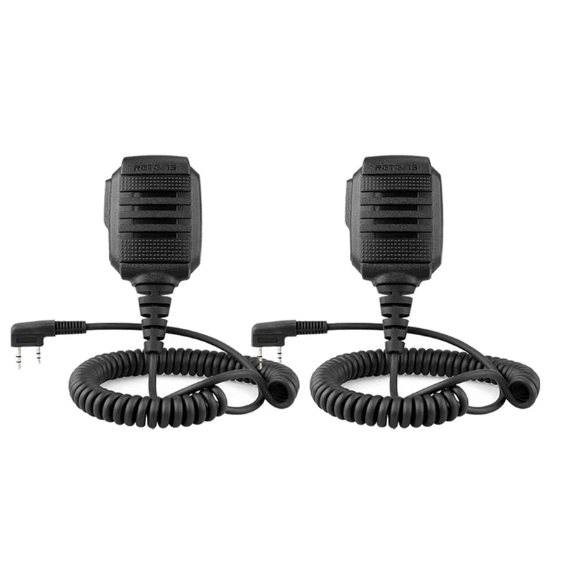 A40Z-RETEVIS Microphone Walkie Talkie Talkie Tangent Mic Shoulder Speaker PTT For Baofeng UV-5R UV82 RT622 (2 PCS)