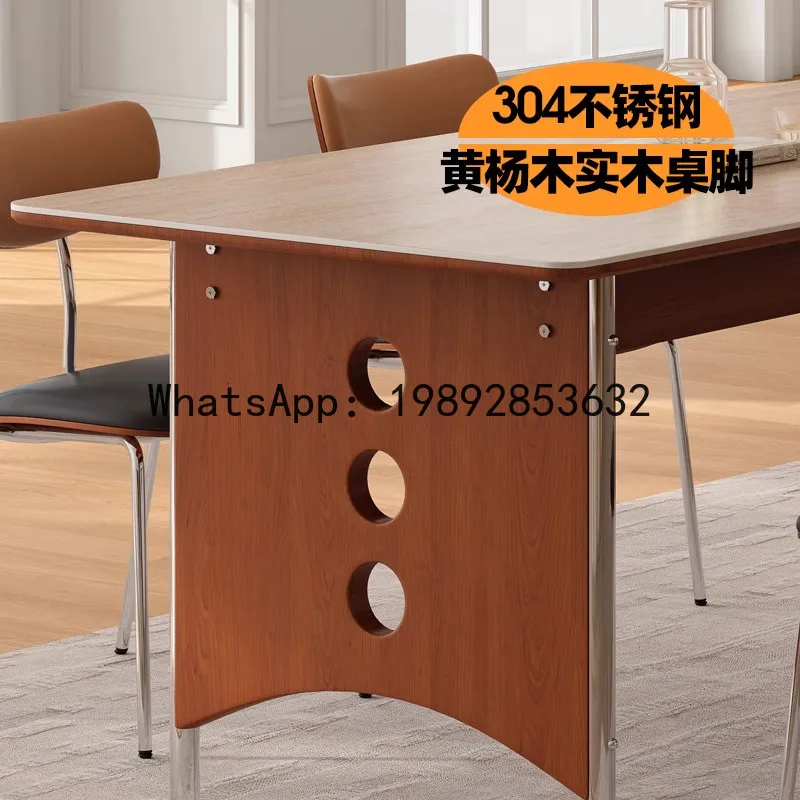 

X-28 solid wood travertine slate dining table medieval style table for home restaurant rectangular dining table