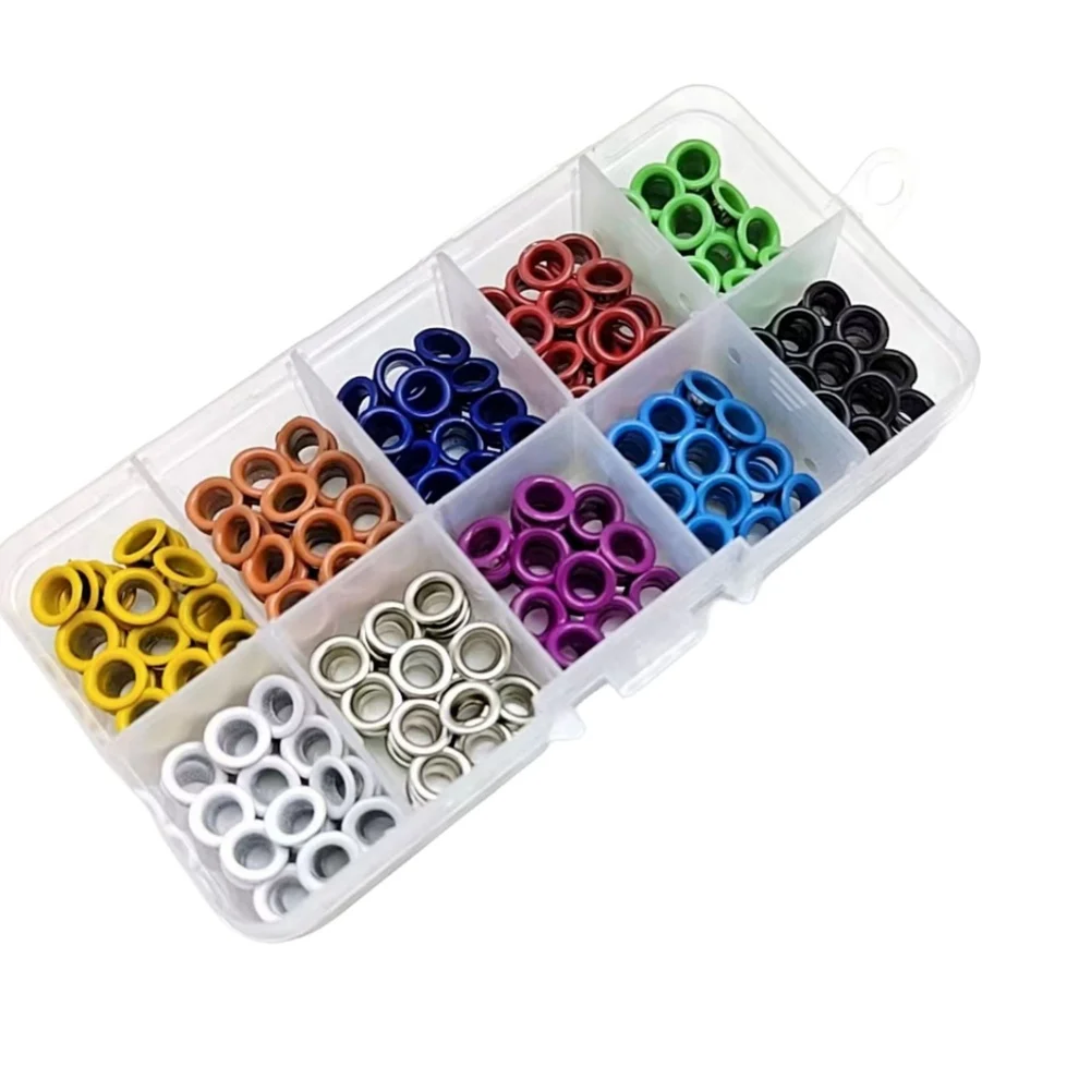 400 Piece Copper 5mm Grommet Kit 11 Colors with Hole Puncher and Pliers for Clothing Bag Shoe DIY Craft Projects