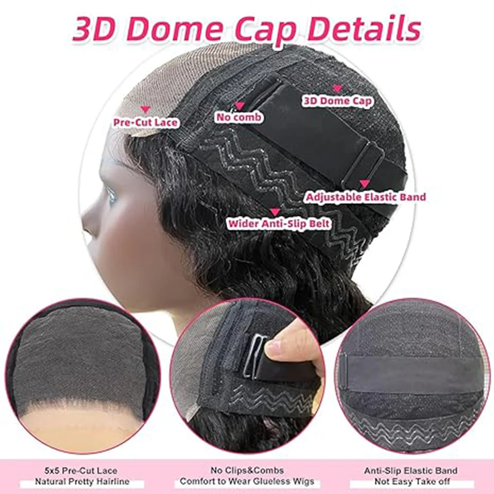 Pelucas de encaje HD de onda profunda, cabello humano de 52 pulgadas HD, pelucas brasileñas frontales de encaje transparente sin pegamento para mujeres, peluca de cabello humano negro