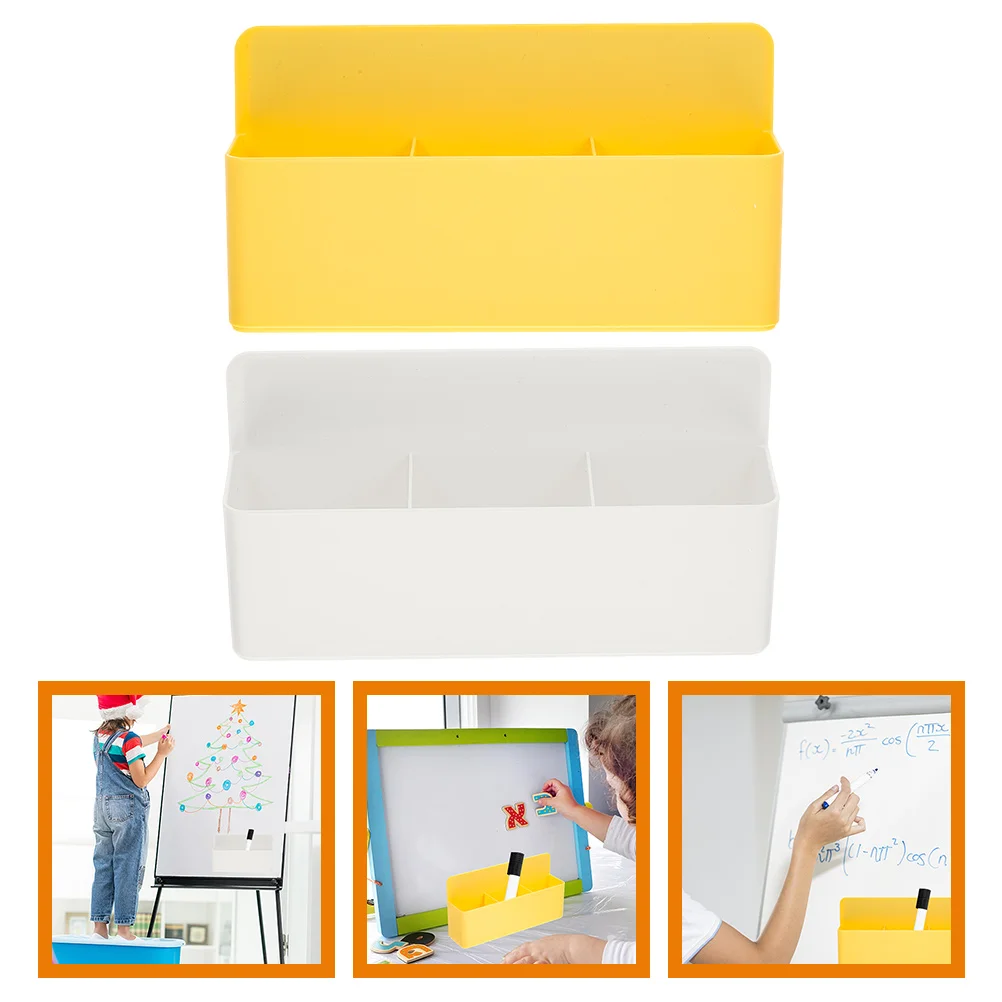 

2 Pcs Magnetic Storage Box Marker Holder Pencil Organizer Holders Whiteboard for Fridge