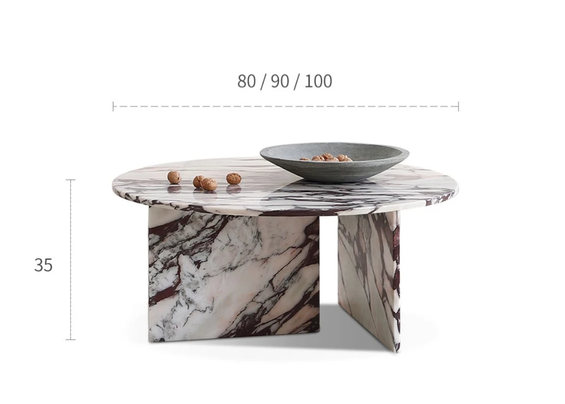 Bulgari natural high-end luxury stone round table large flat-floor Italian minimalist high-end villa coffee table