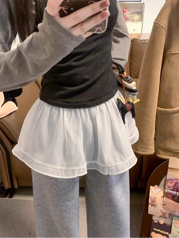 

Модная многослойная юбка-миди в корейском стиле, плиссированная, А-силуэт, для повседневной носки