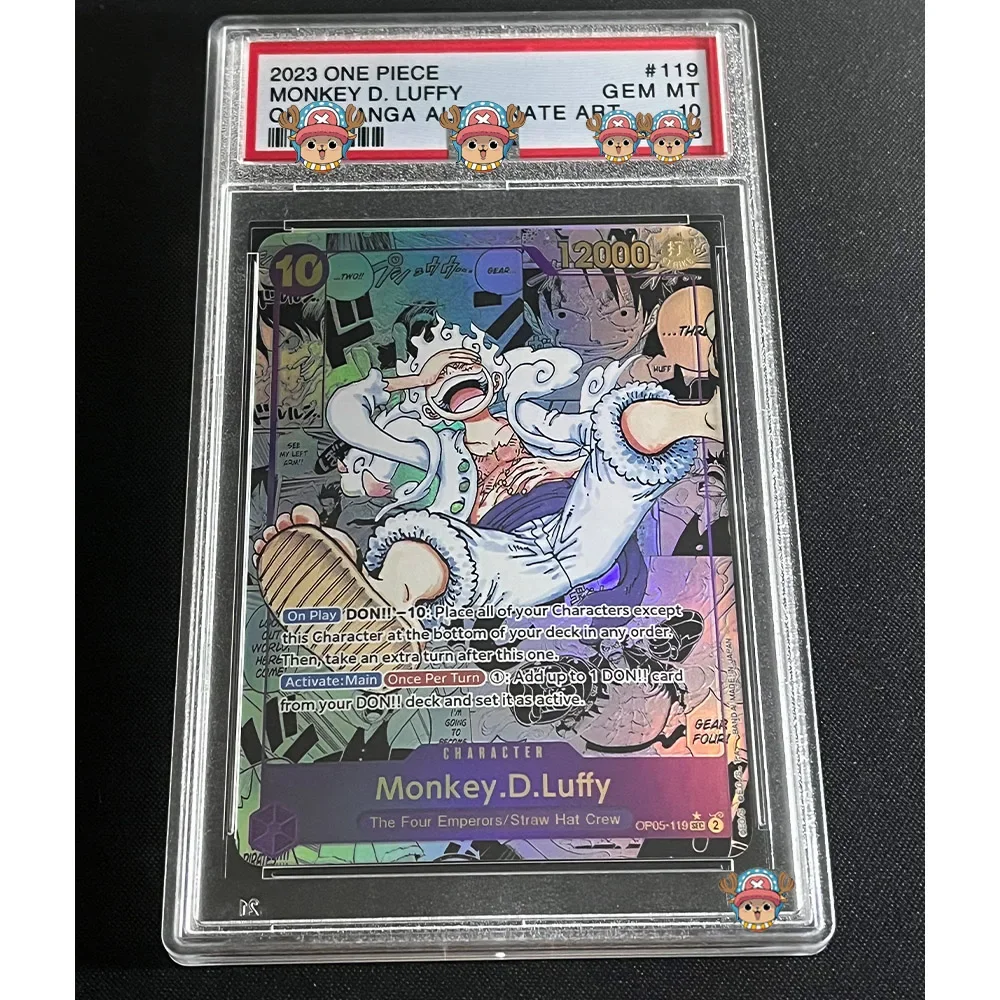 Anime OPCG Graded Card English Version MONKEY.D.LUFFY SHANKS MANGA ALT ART GEM MT 10 Collection Card Holographic Label Replica