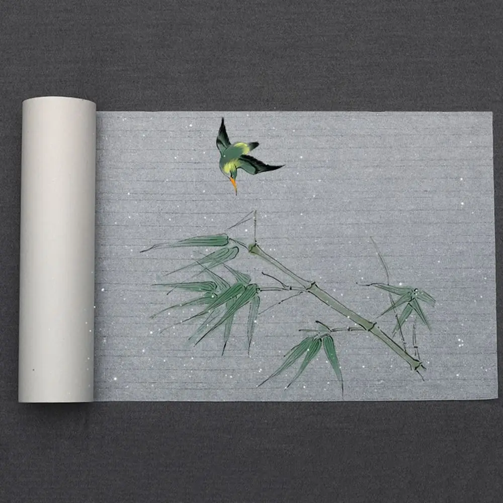 White Translucent Cicada Wing Paper Long Roll Ancient Style Mica Ripe Xuan Paper Extra Thin Calligraphy Practice