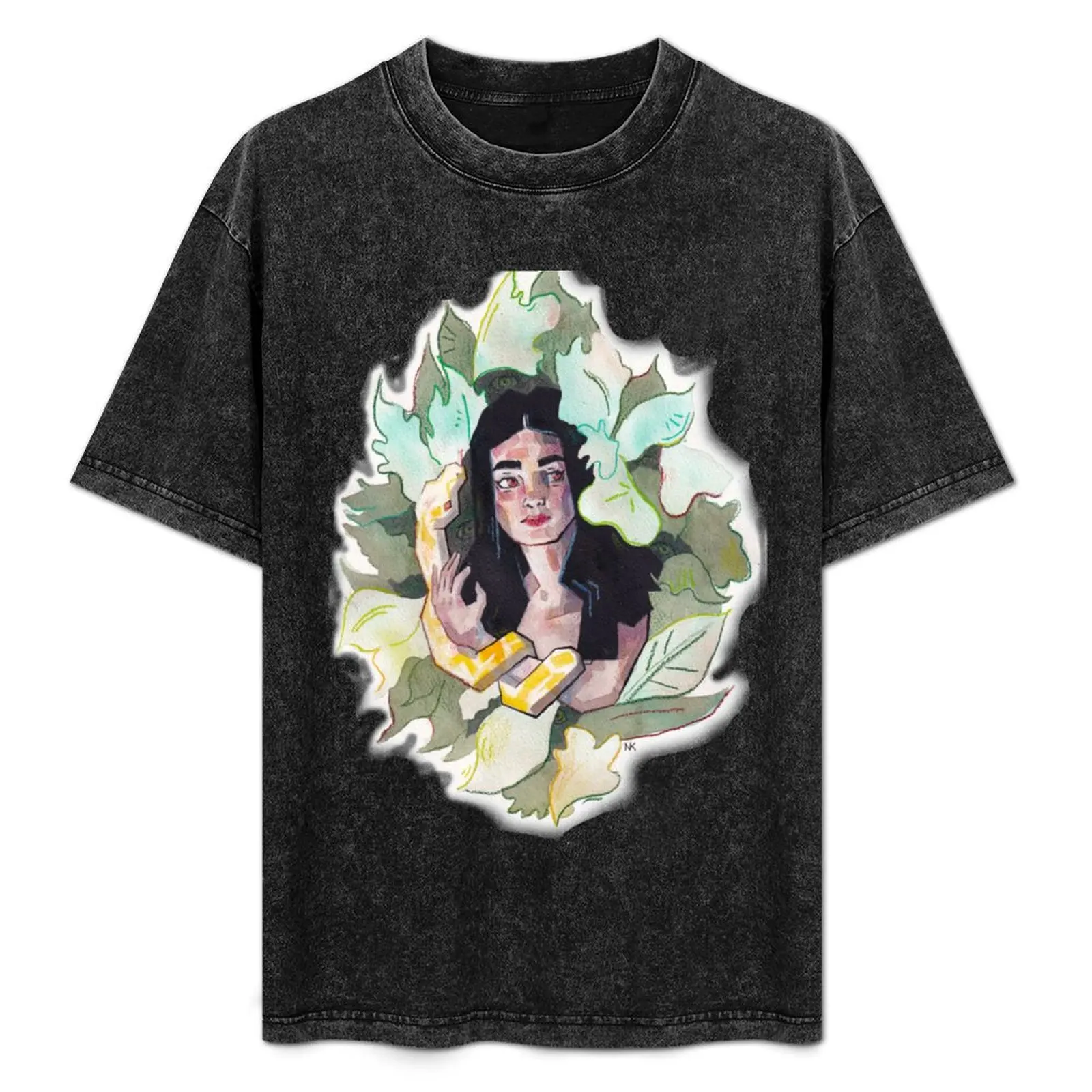

Lady With Snake T-Shirt Big Size Simple T-Shirt