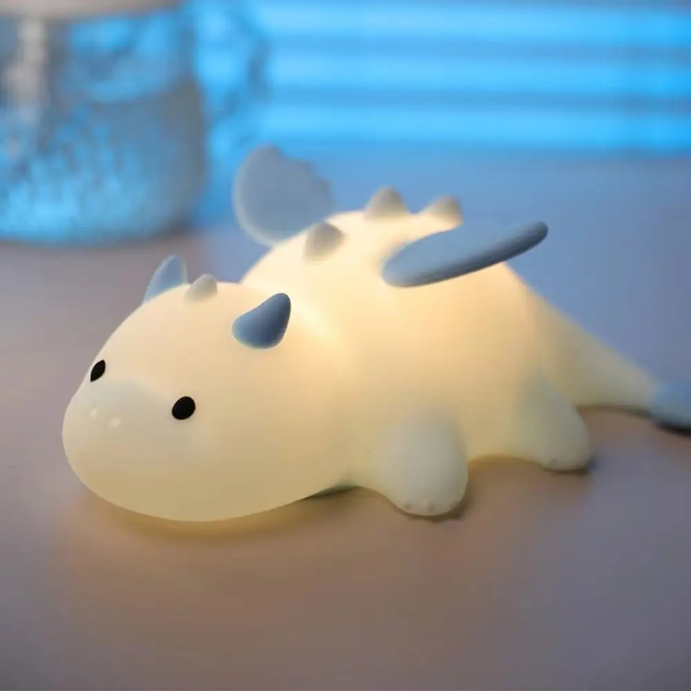 7 Colors Dragon Night Light Timer Function Magnetic Base Silicone Night Light 3 Modes Touch Sensor Rechargeable Night Light