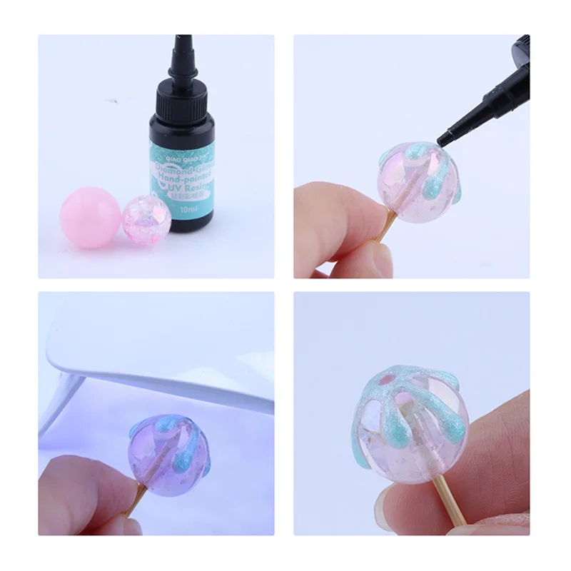 10 مللي الصلب UV الراتنج الغراء الملونة الأشعة فوق البنفسجية علاج راتنجات الايبوكسي UV الغراء الشمسية علاج أشعة الشمس المنشط DIY بها بنفسك أدوات صنع المجوهرات