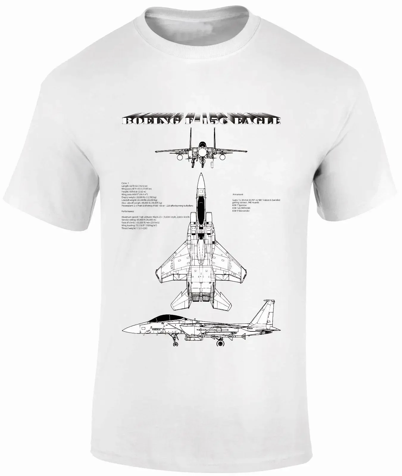 Men Designer Clothes O-Neck Style Hip-Hop Tops Tees T-Shirts FPBP201 McDonnell Douglas F-15 Eagle Boeing Fantasy Printshop