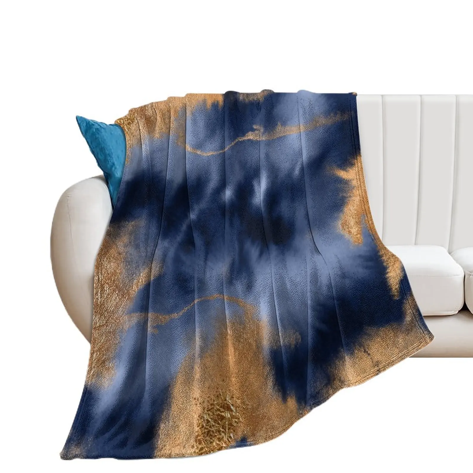 Blue Thunderstorm And Copper Throw Blanket Shaggy Personalized Gift Blankets