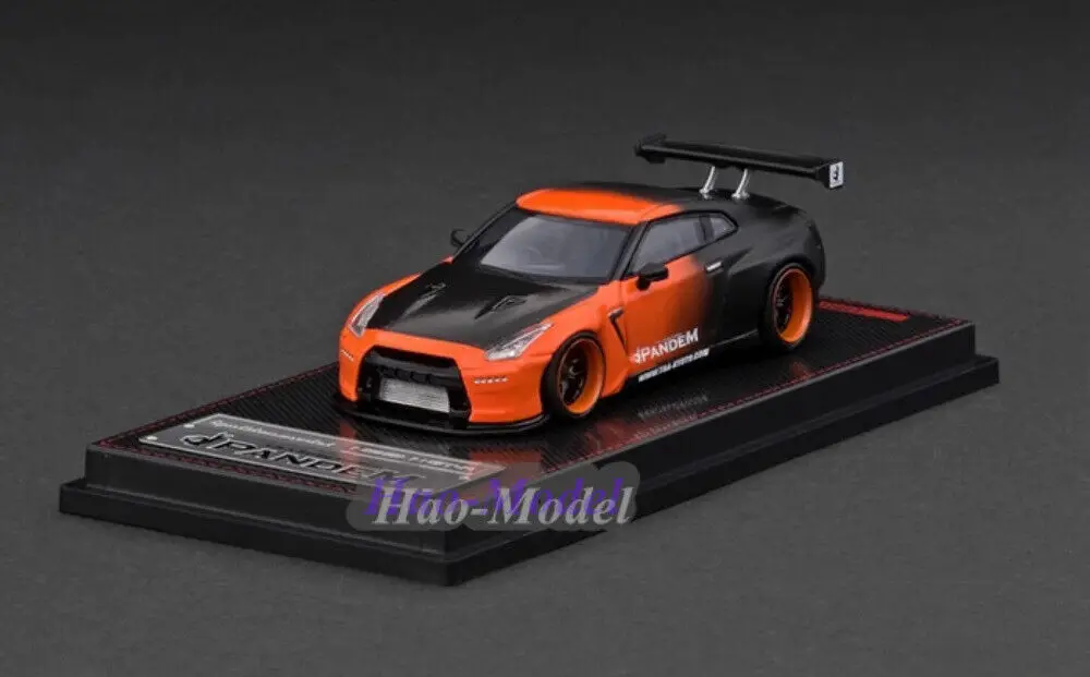 IG 1/64 For PANDEM R35 GTR modified Model Car Alloy Diecast Metal Simulation Toy Birthday Gift Hobby Display Collection Orange