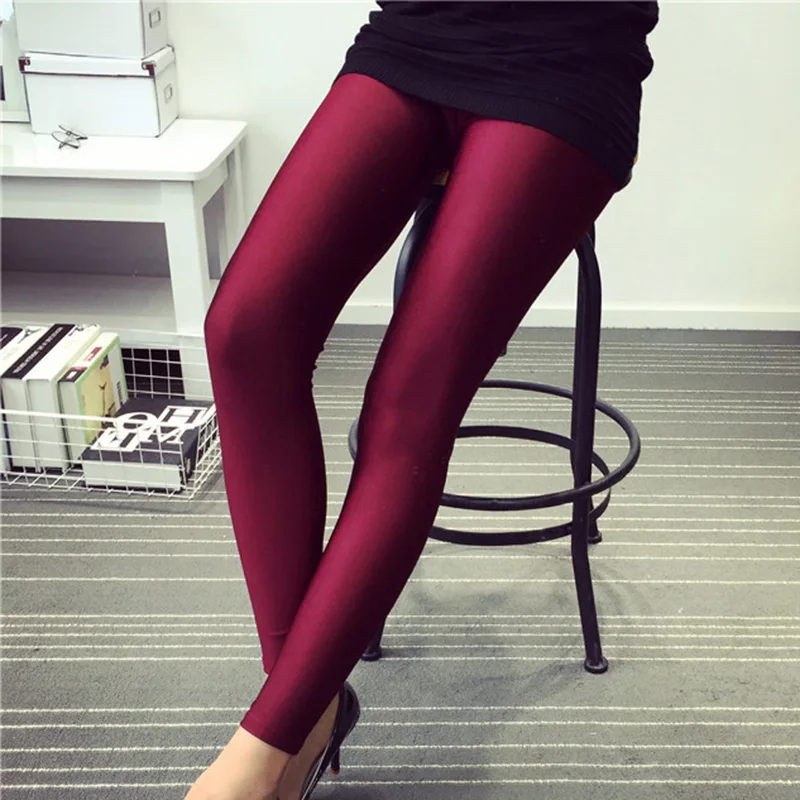 Fluorescent Shiny Pant Sexy Leggings for Fitness Leggins Women Push Up Spandex High Elasticity Trousers Sports