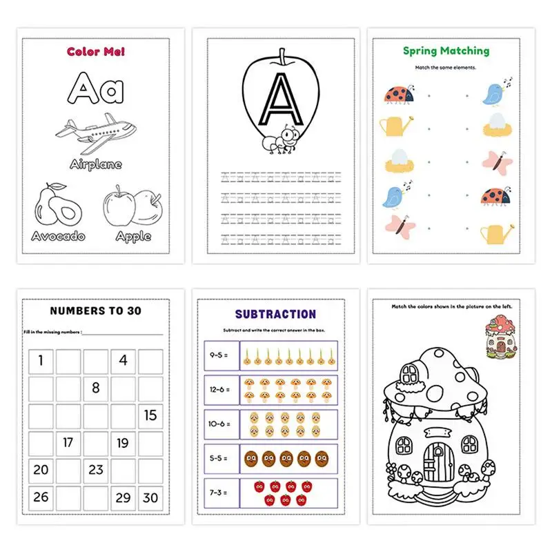 Livres de coloriage pour enfants, livre de traçage de l'alphabet, activités d'apprentissage sensorielles pour l'école à domicile, salle de classe, voyage sur route