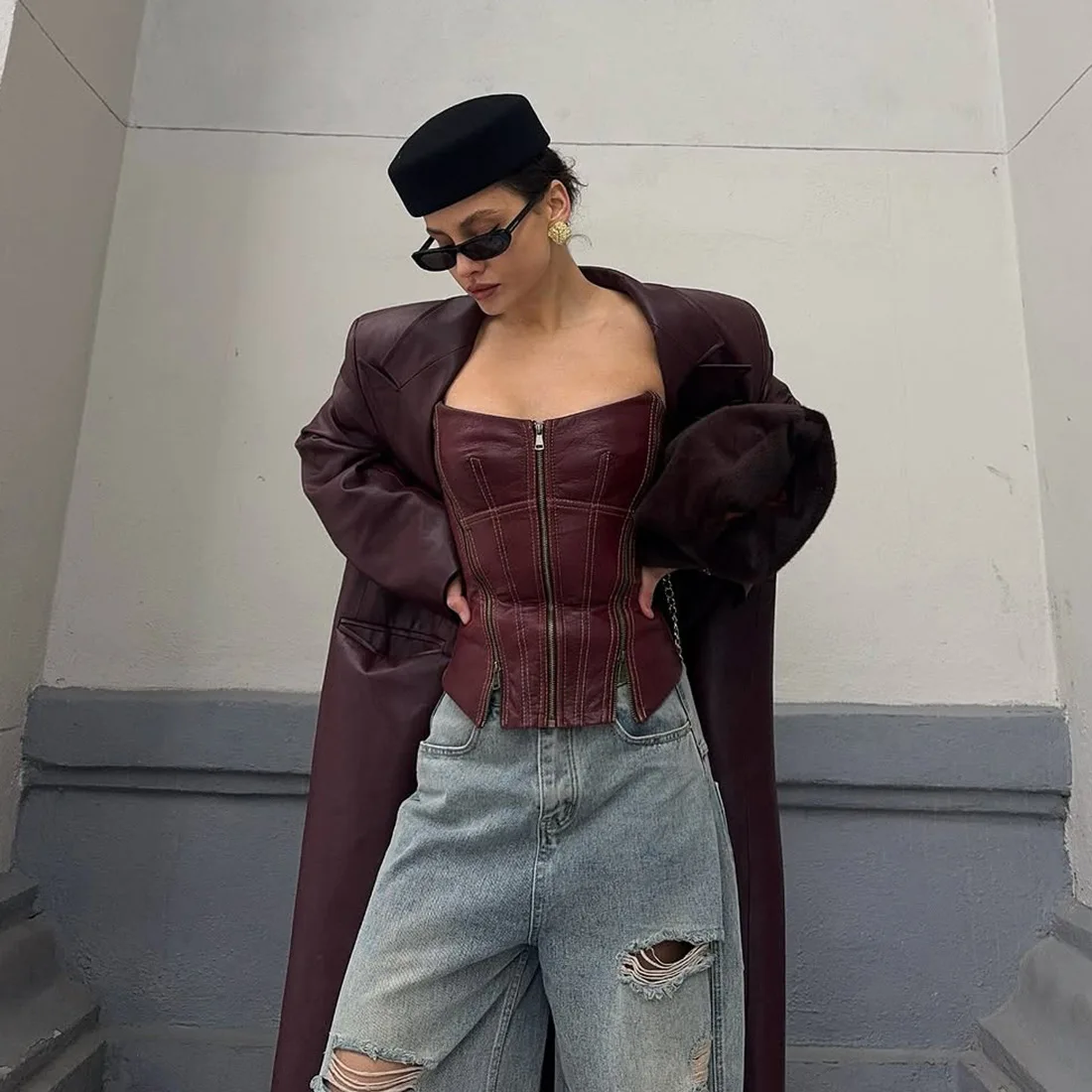 

Стильные женские топы без бретелек с множеством молний, сексуальные, без рукавов, с открытой спиной, облегающие, повседневные, уличные, в стиле Y2K, для ночных клубов