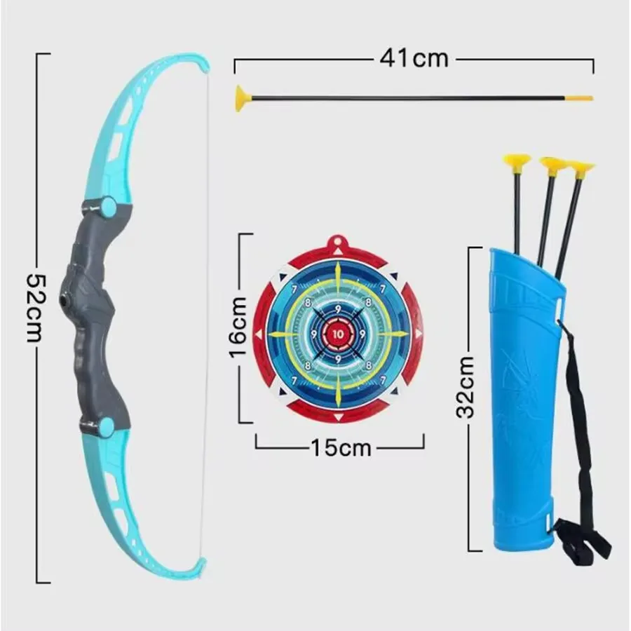 52cm Bow and Arrow Children Toy Outdoor Shooting Practice Toy with Target Multiplayer Competition Sport Birthday Gift for Kid