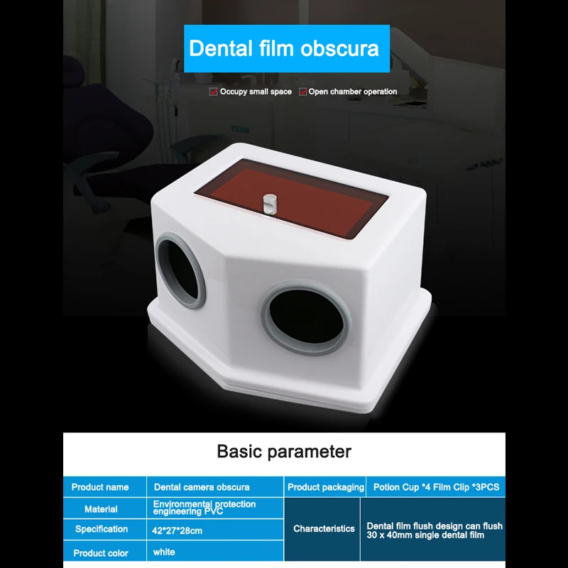 Portable Dental X-Ray Machine Irrigation Instrument Mini Dark Box For Oral Clinic 30x40MM Single Film Artificial Manual Cleaning