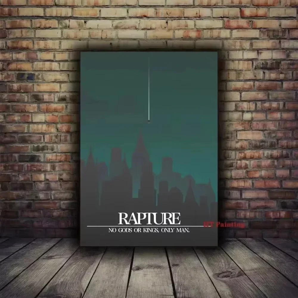 Retro Bioshock Rapture Video Game Poster and Prints Canvas Painting Wall Art Pictures Vintage Gamer Room Home Decor