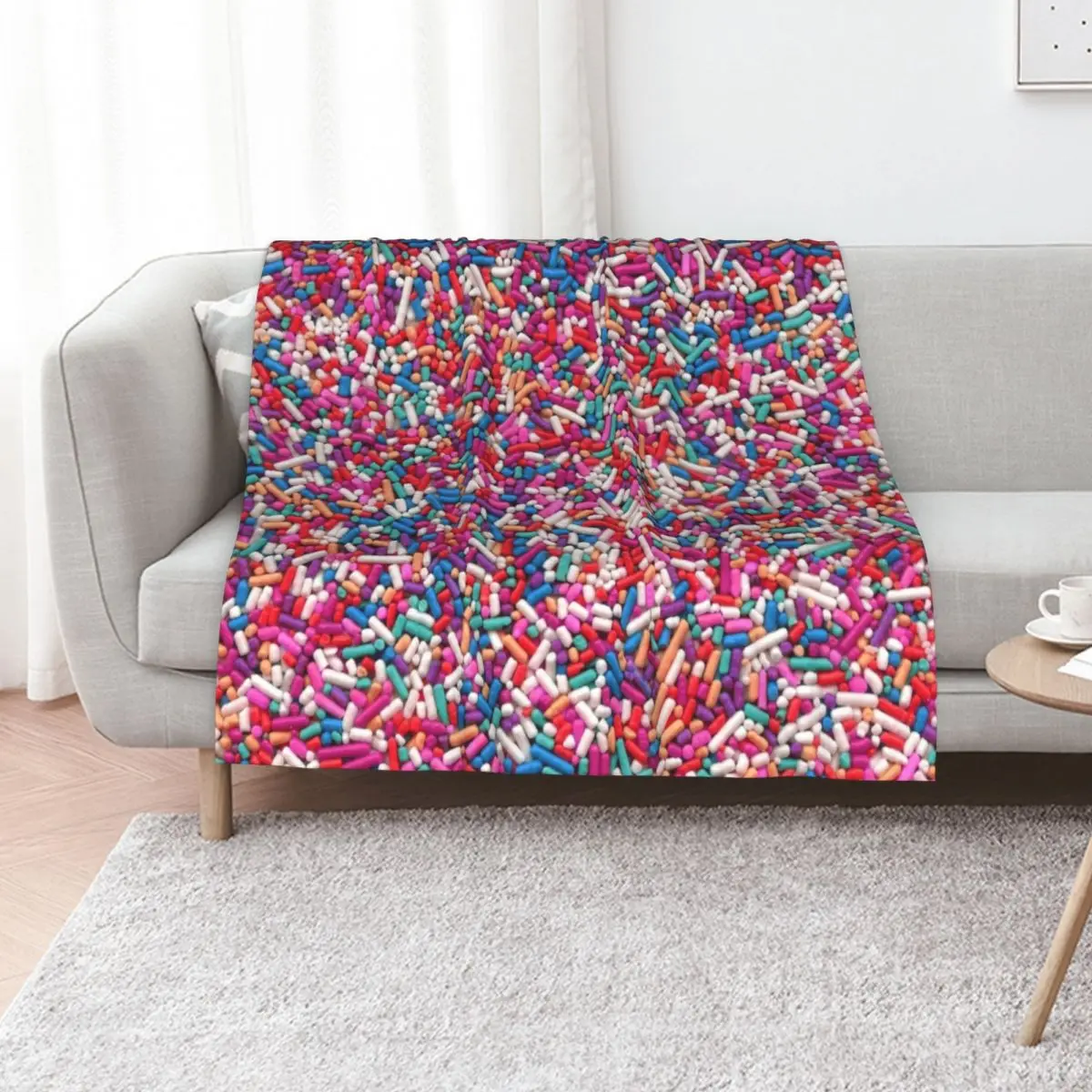 Rainbow Sprinkles - Magenta Throw Blanket Soft Big Extra Large Throw Custom Polar decorative Tourist Blankets