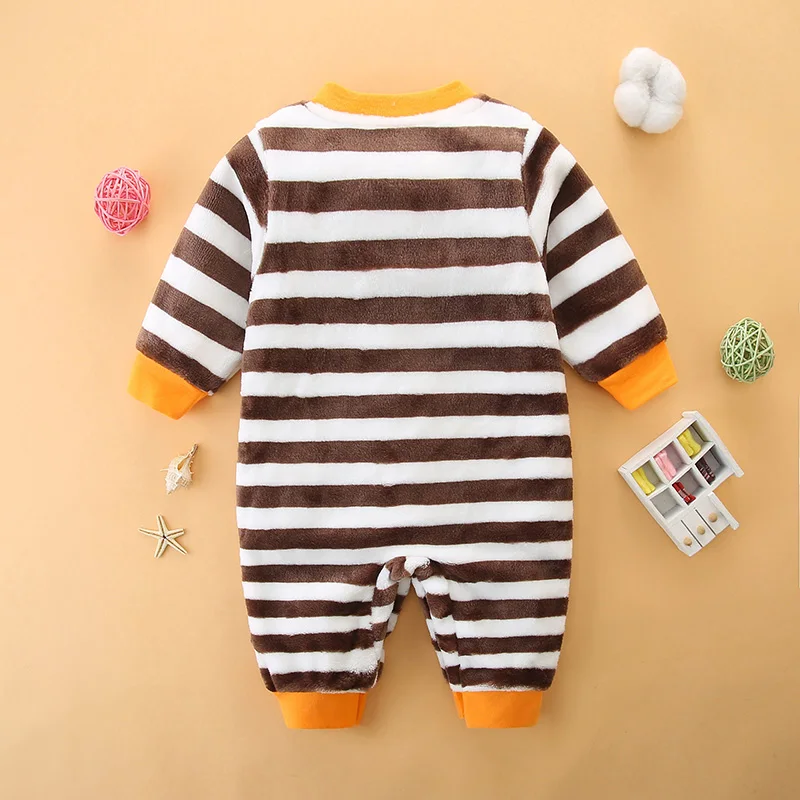 Baby One-Piece Clothes Autumn,Winter Male and Female Baby Clothes 0 Flannel Pajamas 6 Long-Sleeved 1 Year Old Newborn Clothes