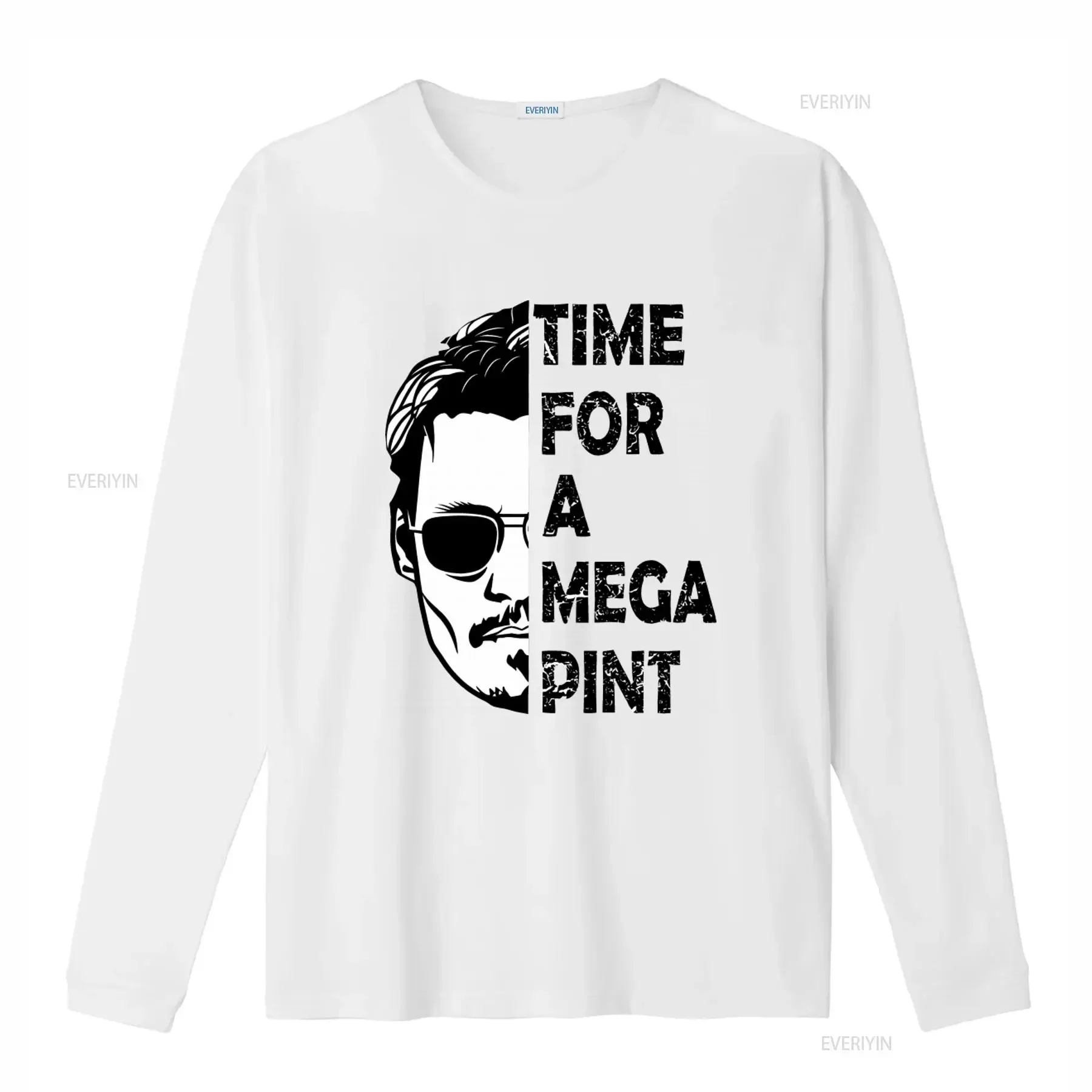 Time For a Mega Pint Vintage Men's T Shirt Funny Sarcastic Quote Saying  vintage Washed fashion streetwear Soft Unisex