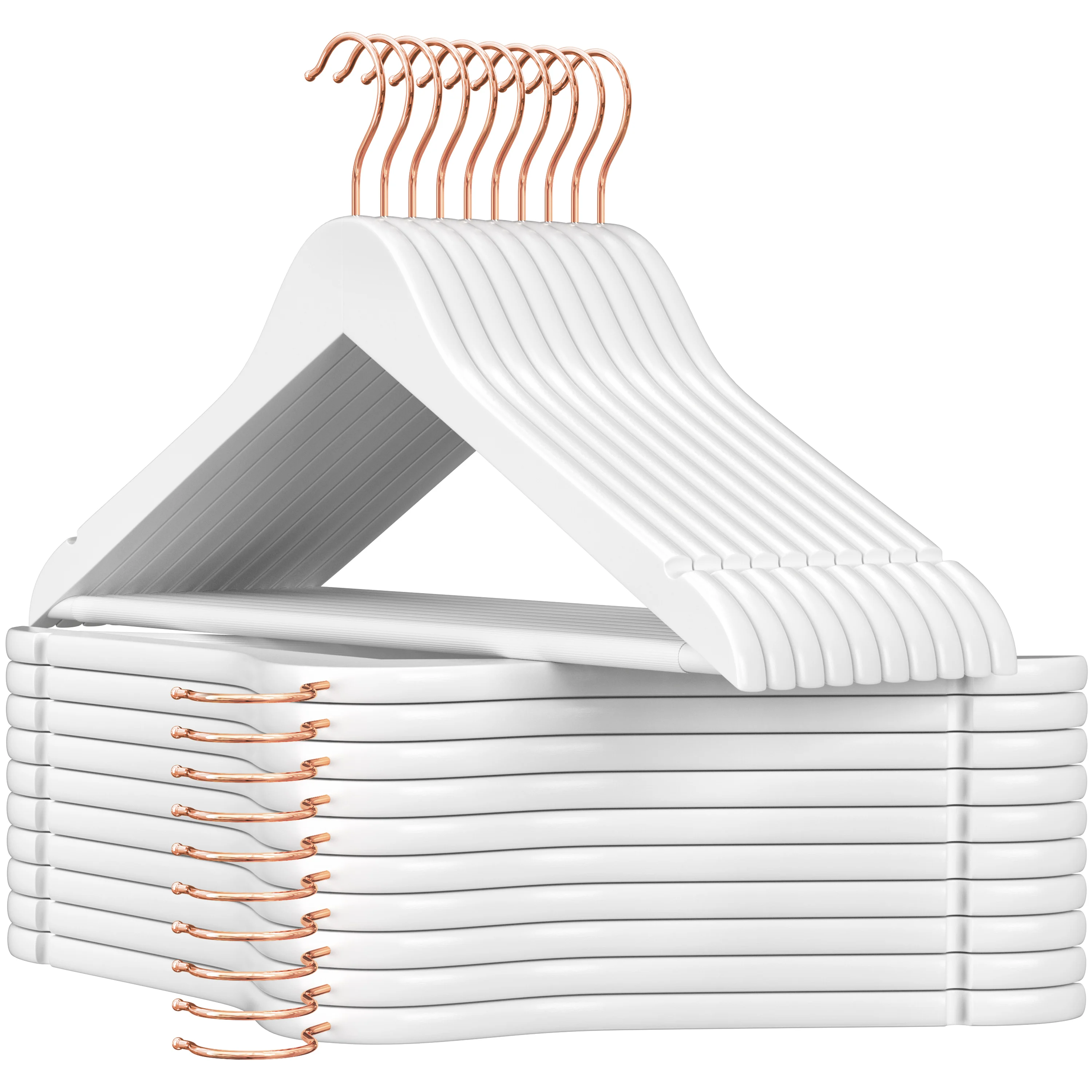 

Wholesale non-slip wooden hanger with rotating gold hook, environmentally friendly and durable, used for wardrobe clothing