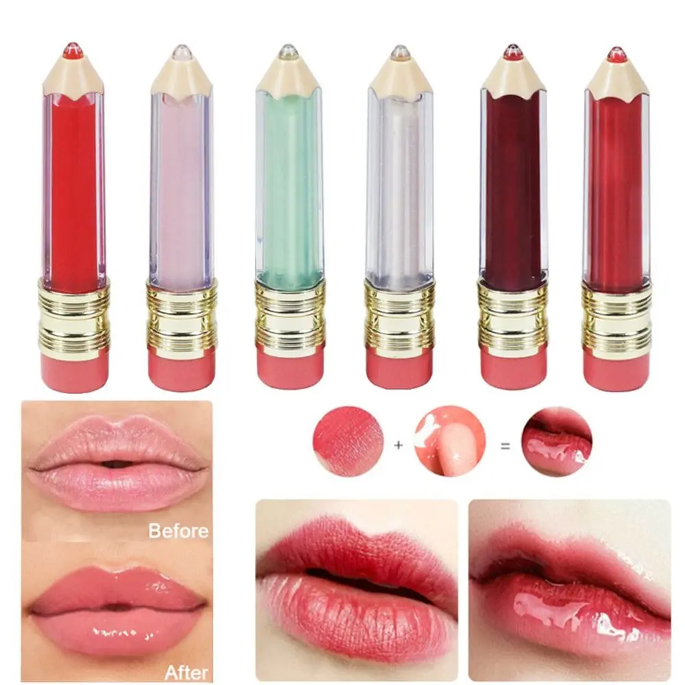 Mini Waterproof Pencil Shape Lip Gloss Moisturize Natural Water Gloss Lip Glaze Water Glow Specular Tinted Lip Oil Women