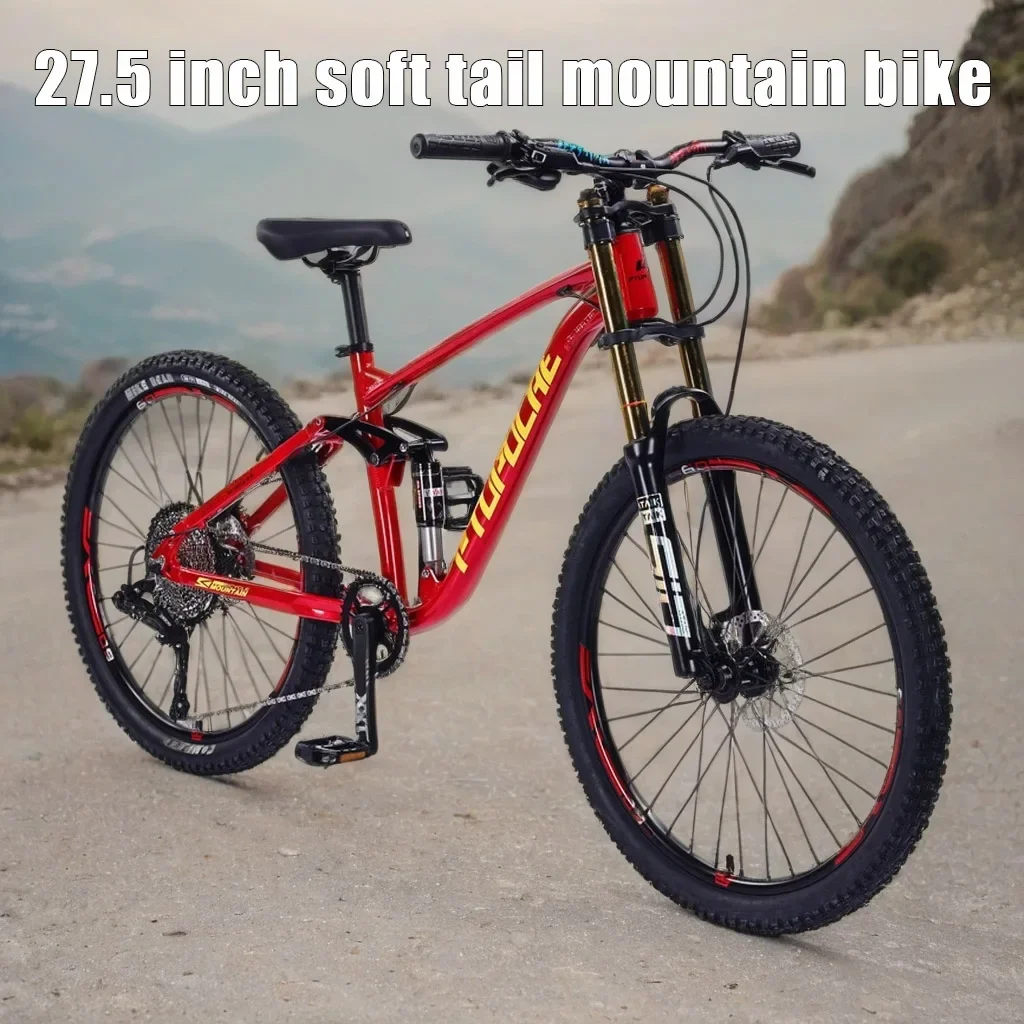 27.5 inch mtb soft tail mountain bike air pressure shock absorption Cross Country Bicycle 11 speed Downhill bicicleta disc brake