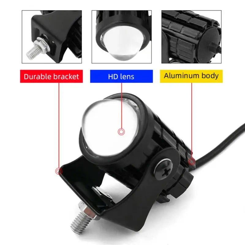 

Motorcycle Fog Lights Switch High Low Flash LED Bright Headlight Driving Spot Work Lamp Scooter Fog Spotlight Moto Lamp