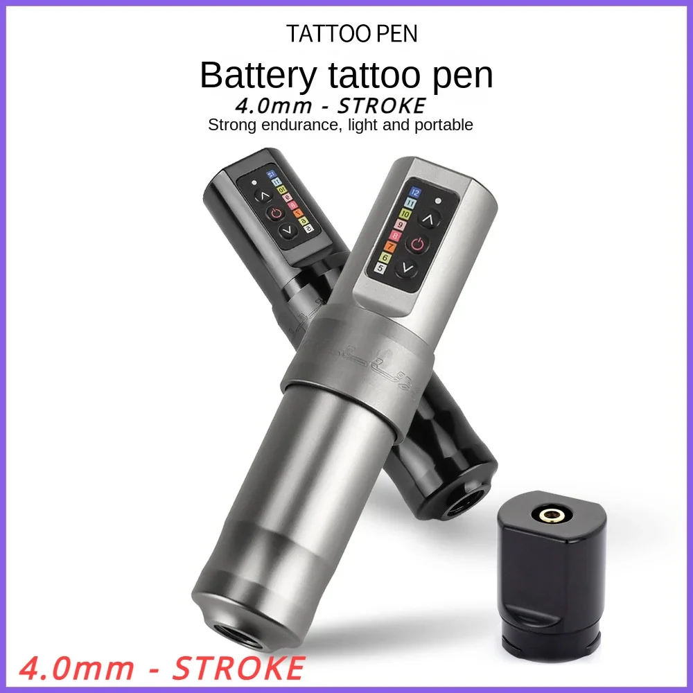 4.0mm stroke Professional Tattoo pen 1800mAh Gold EXO Wireless Battery Tattoo Pen Wireless Machine For Cartridges Tattoo Needle