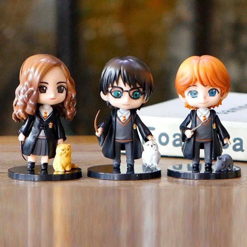 

3 Pcs Harry Potter Vinyl Handmade Magic Academy Figure Dolls Cartoon Anime Hermione Ron Ornament Models Funny Kids Gift Toys