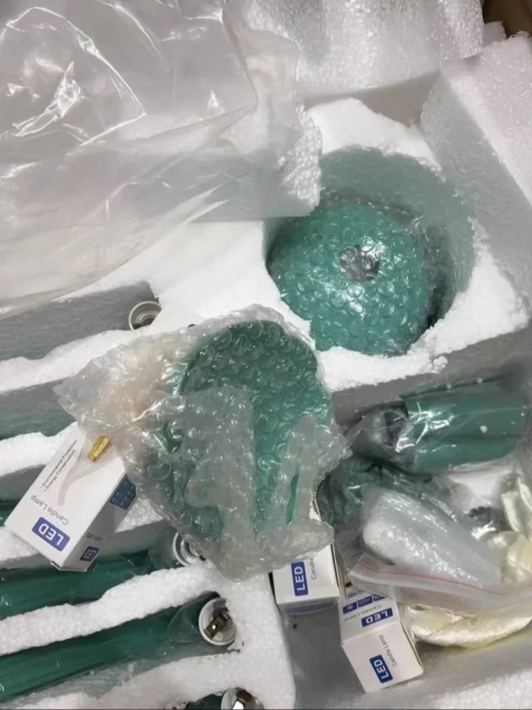 

European Green Crystal Chandelier Luxury Children's Room Living Room Restaurant Bedroom Cafe Clothing Store Pendent Lamp