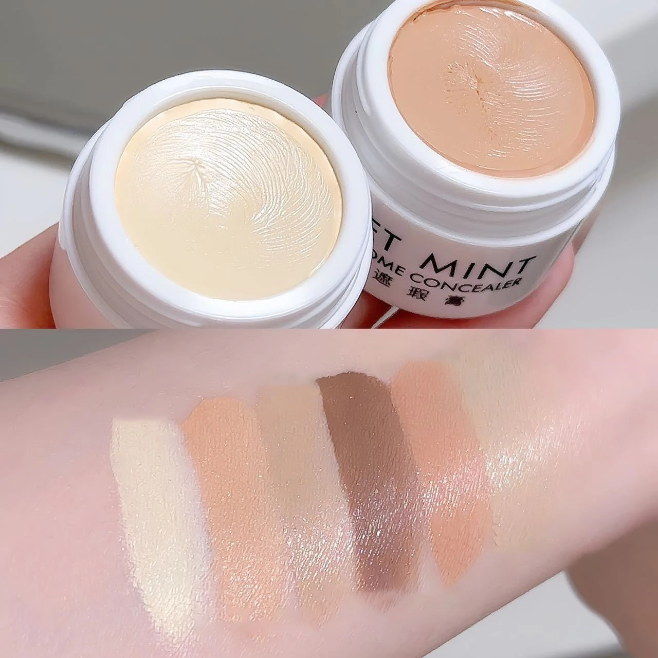 Moisturizing Concealer Cream Covers Acne Marks Dark Circles Long-lasting Foundation 6 Colors Concealer Palette Face Cosmetics