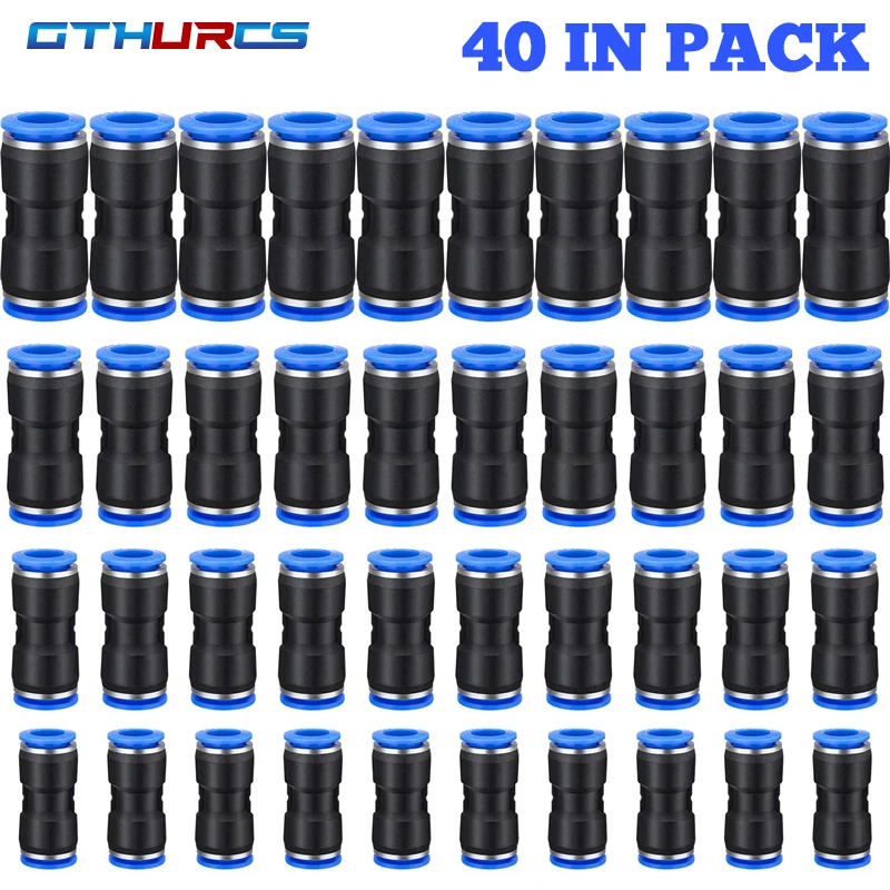 30/40/50/60/70pcs Pneumatic Fitting Straight Push Plastic Connector 6/8/10/12mm Trachea Connector PU  Air Hose Tube