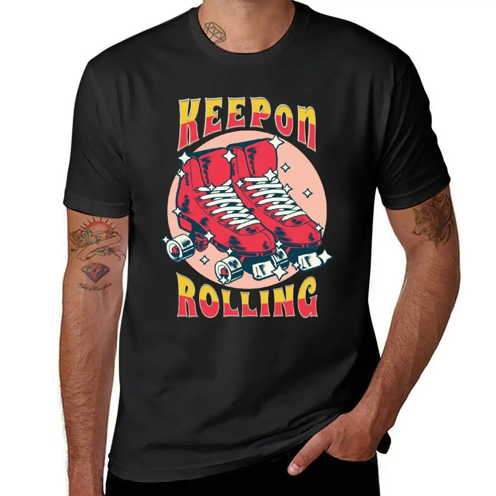 Keep on Rolling - Roller Skating, RollerBlading T-Shirt quick-drying boys animal print men clothings