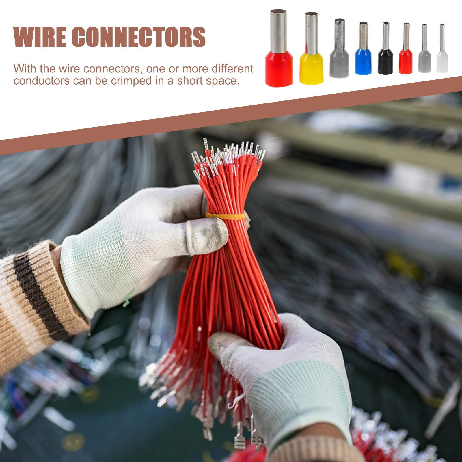

1200pcs Insulated Wire Terminals Cable Terminals Crimp Connectors Automotive Electrical 4 Gauge Copper Terminal Kit