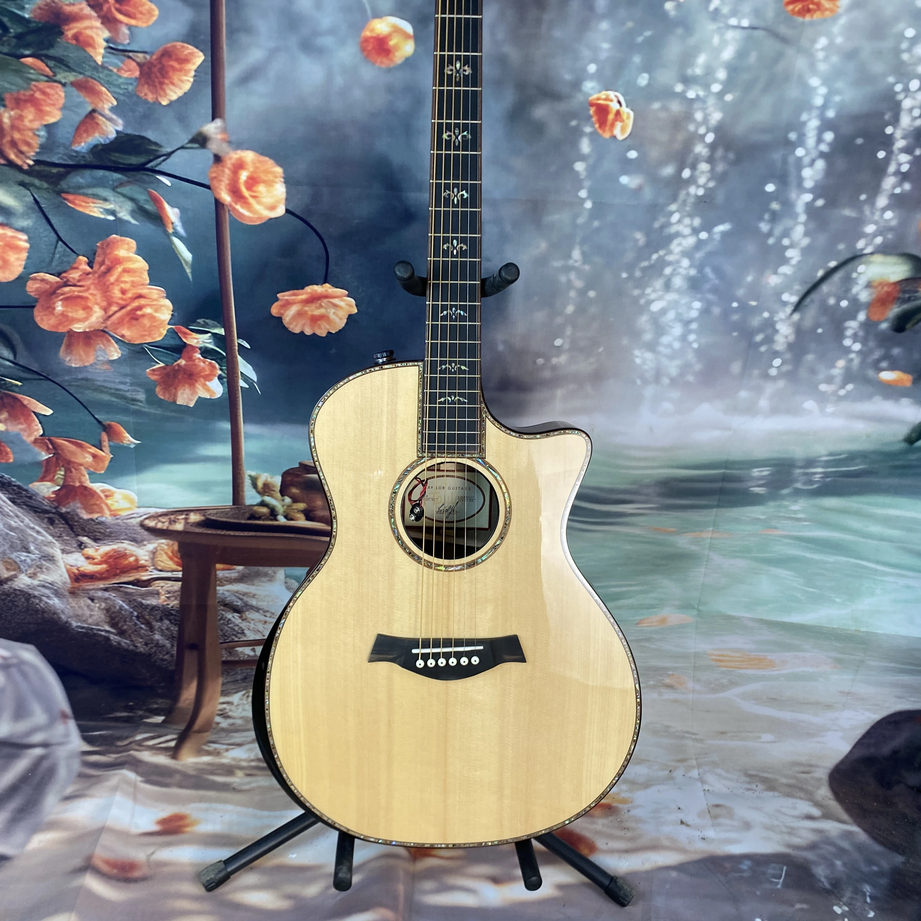 

914 Acoustic electric guitar with pickup, ebony fingerboard, 20 frets solid spruce top, mahogany neck, FAST DELIVERY