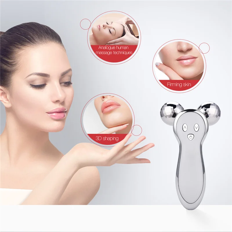 Bola giratoria vibratoria para estiramiento facial, dispositivo de belleza para la piel, reafirmante, suave, 3D, V, adelgazamiento corporal, eliminación de arrugas, masaje de pulso