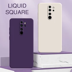 Original Square Liquid Silicone Case para Xiaomi, tampa traseira protetora completa, bolsa de telefone bonito, Redmi Note 8 Pro, Note8 T, Note8Pro, 8Pro