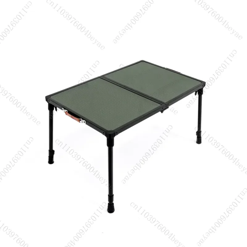 The portable folding camping table in the field is lightweight and compact, making it easy to carry