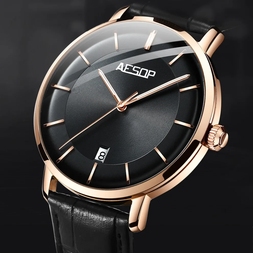 Aesop Original 2020 Men Automatic Wrist Watch Luminous Mechanical Watches Calendar Top Brand Luxury Business Relogio Masculino