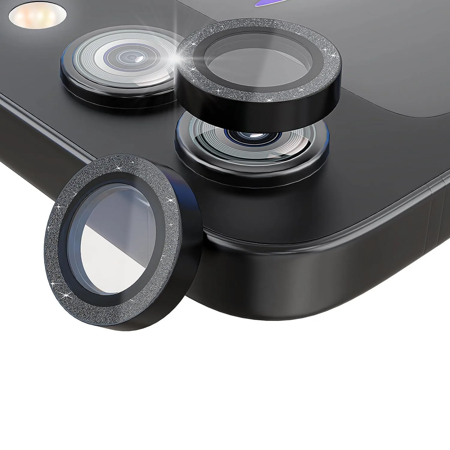 Für Samsung Galaxy Z Flip 8/Flip7/Flip6 Flip5 Glitzer-Metall-Diamant-Legierung Kameraobjektiv-Ringkappe HD-Glas-Schutz Bling Locator – Detail 6