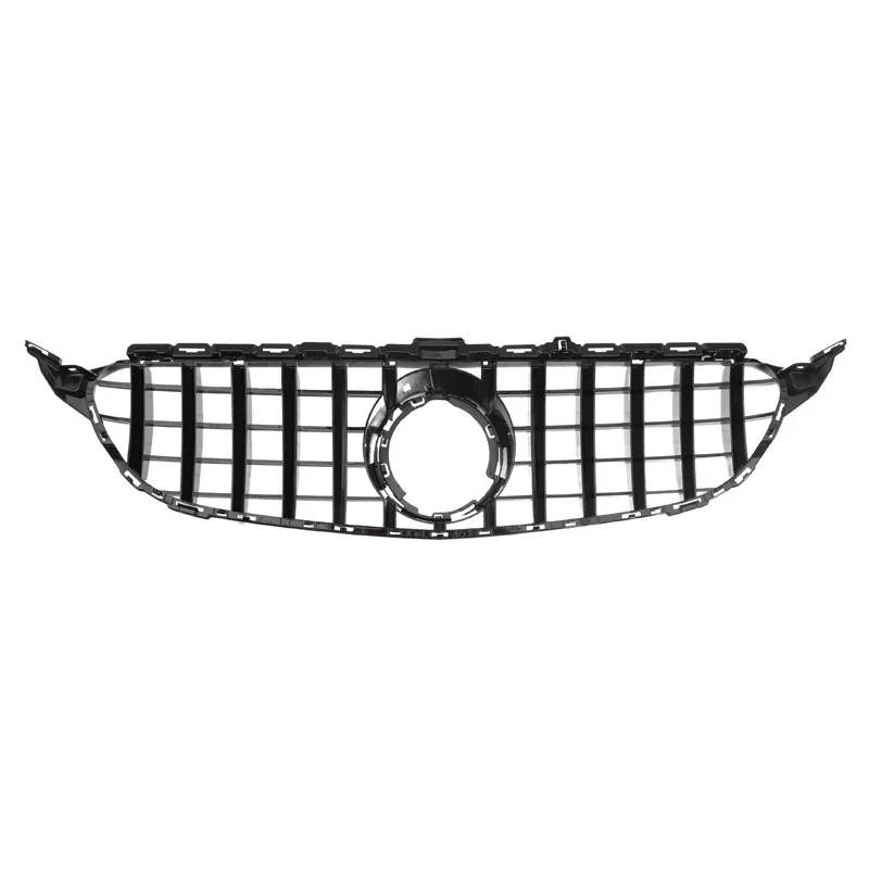 MagicKit For Mercedes Benz W205 C200 C300 C250 2019+ GTR Style Front Grill Grille Glossy Black Direct Replacement CAR Accessorie