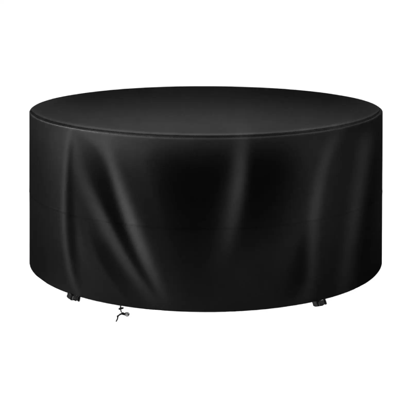 Round Patio Table Cover for Outdoor Use Waterproof 210D Oxford Protector with Drawstring Bottom for Garden Furniture Rain Guard