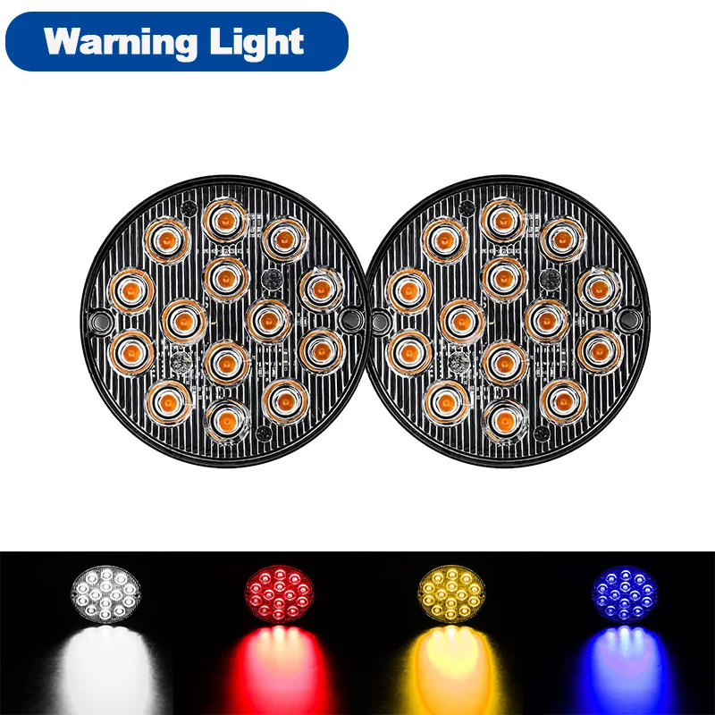 

1pcs Led Strobe Warning Light Strobe Grille Flashing Truck Lamp Amber Traffic Light 12V 24V Round Car Light Side Maker Lights