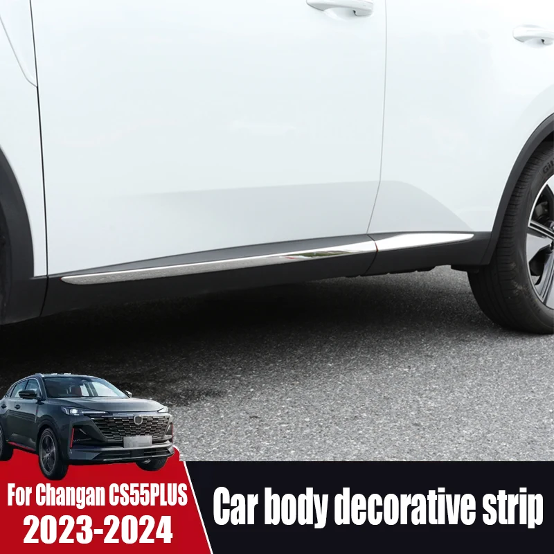 for Changan CS55PLUS 2023 2024 Stainless steel body decoration bright strip door edge strip