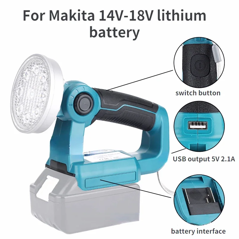 3 inch Emergency Light For Makita Milwaukee Bosch Dewalt Ryobi Craftsman Black&Decker 14.4V-18V Lithium Battery Flashlight Light