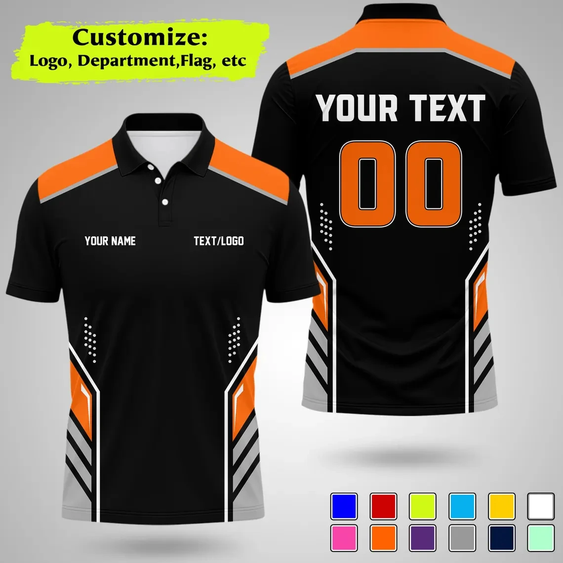New Personalized Team Polo Shirt Custom Diy Name Logo Number Printed Quick Dry Short Sleeve Black Polo Shirts For Men Clothing