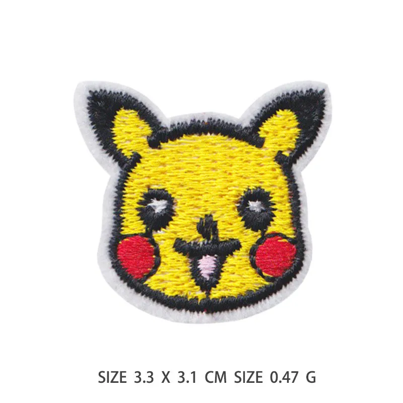 Stoffaufnäher Pikachu Kleidungsaufkleber Aufnähbare Stickerei-Applikationen Zum Aufbügeln auf Kleidung Cartoon DIY Kleidungsdekoration