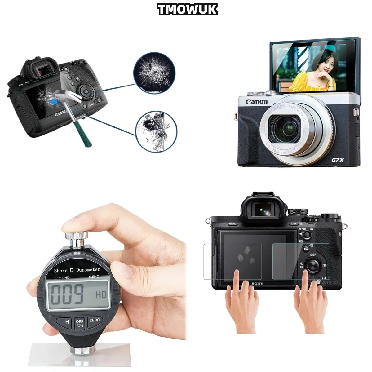 For Canon G7X3 850D M200, Ultimate LCD Defender, 9H Hardness Tempered Glass Protection