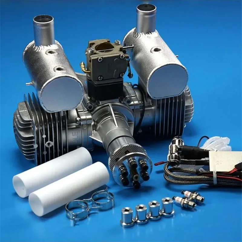 Model Engine DLE20RA Single Double Cylinder Two Stroke Side Exhaust Natural Wind Cooling Hand Start